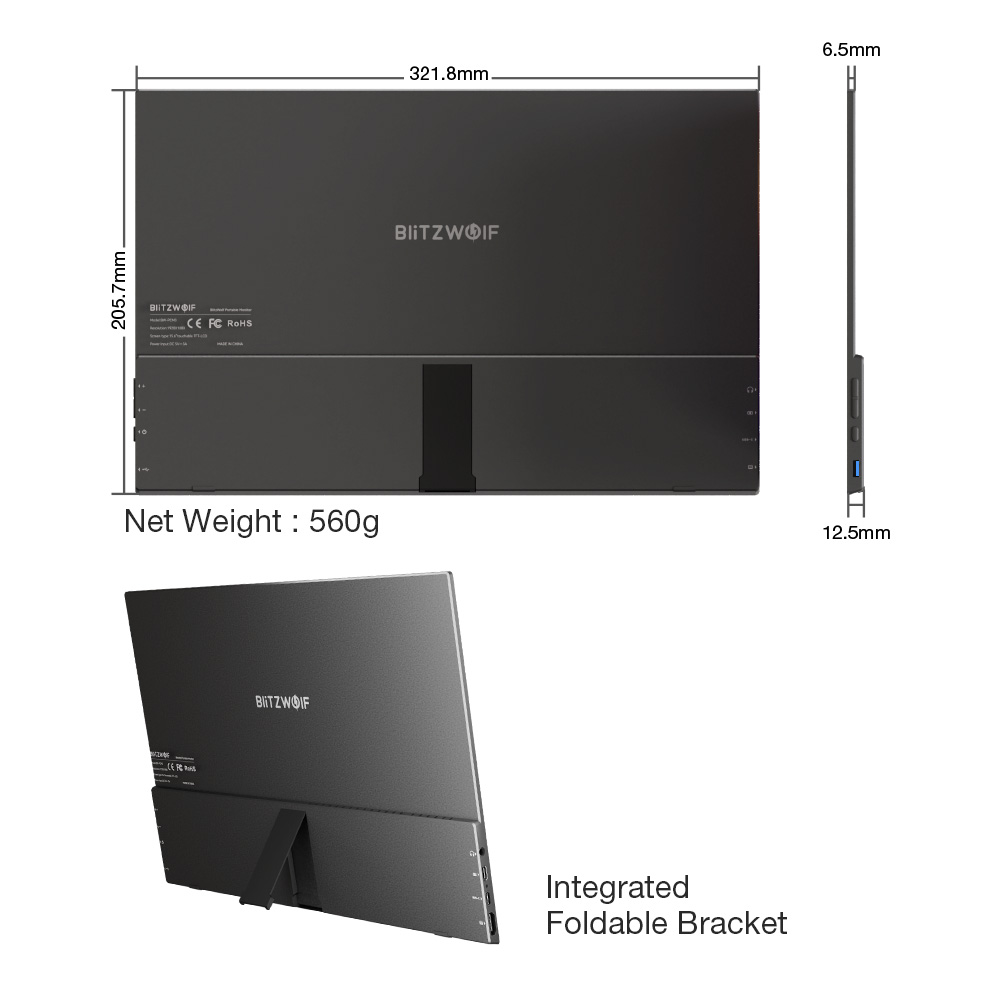 BlitzWolf-PCM3-AIR-14-Zoll-FHD-Portable-Monitor-1080P-Dual-USB-C-Vollfunktions-Computer-Monitor-Nur--2014995-11